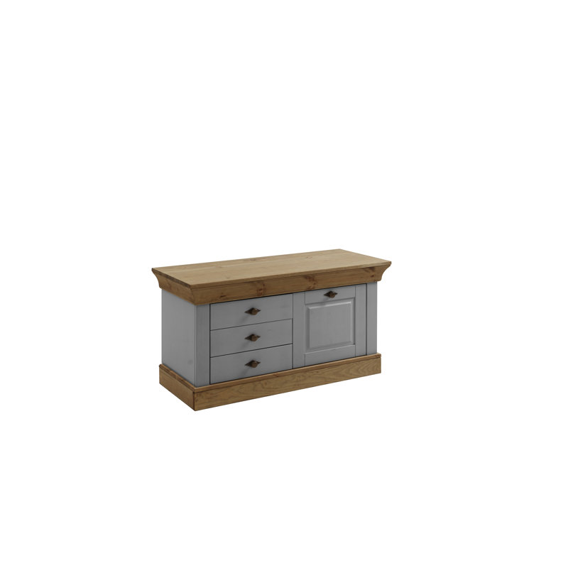 Falkville Upholstered Storage Bench, Grey/Tortilla