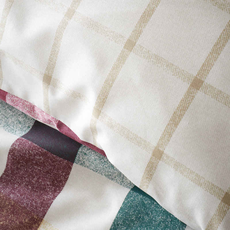 Autumn Check Reversible Duvet Cover Set, Single