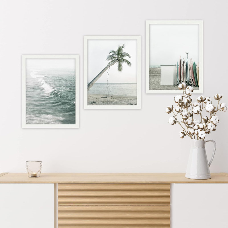 Multicolore Coastal Beach IDEA4WALL, Blanc