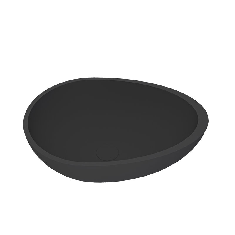 CASAINC Maple 15.35'' Concrete Oval Bathroom Sink, Black Earth