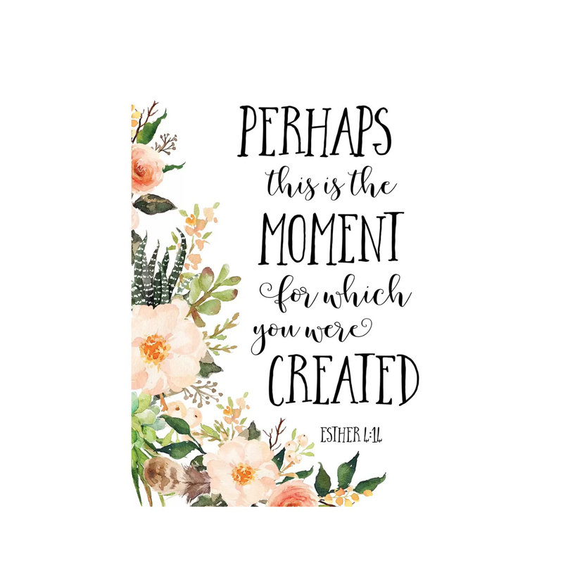"Esther 04:14" par Eden Printables - reproduction d'art textuel sur toile tendue, H 12 po x l 8 po x P 0,75 po
