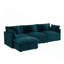 Canapé modulaire respirant à assise profonde en chenille 3 places avec 1 repose-pieds et coussins-2143341520