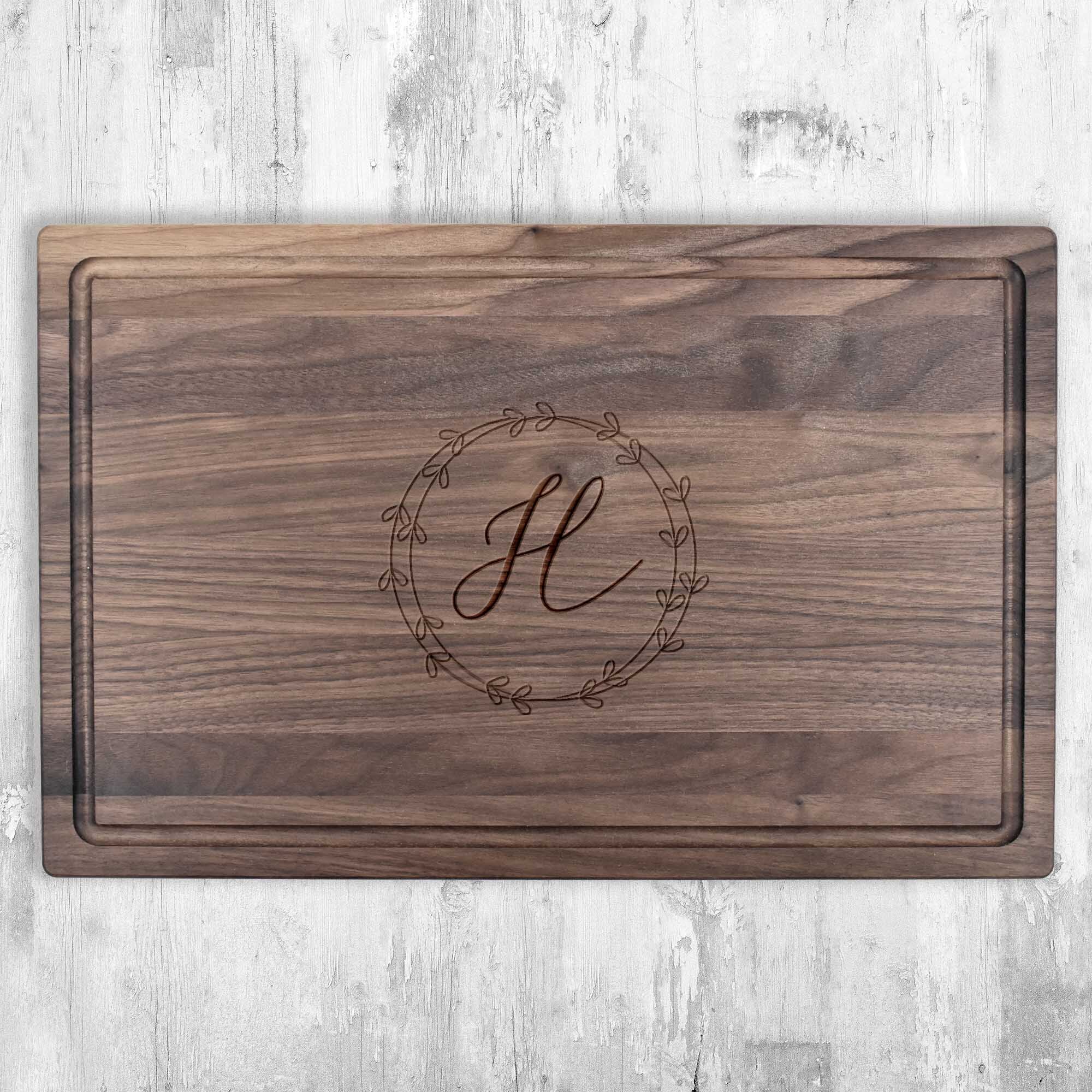 Poem Design Wood Cutting Board Poem Design Color: Walnut, Size: 15 W x 20 L, Customize: Yes