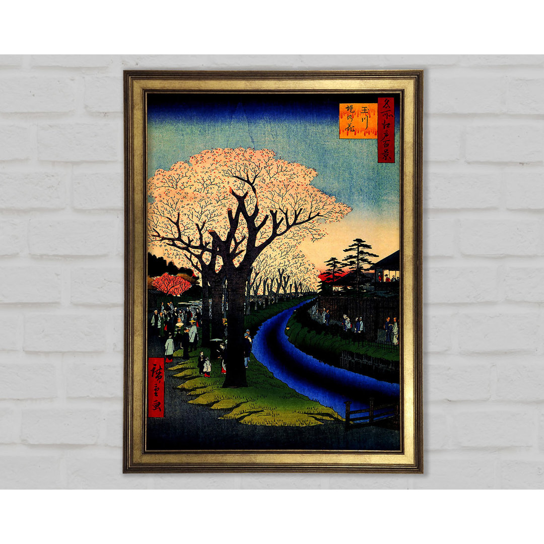 Blüten am Fluss Tama von Hiroshige - Einzelne Bilderrahmen Kunstdrucke