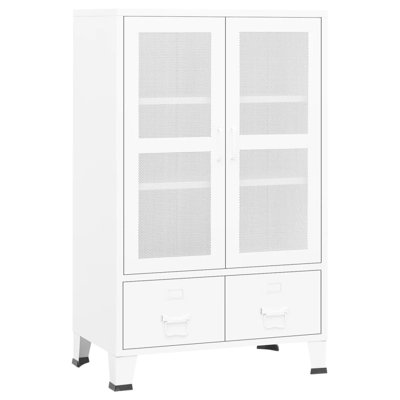 Storage Cabinet Office Cabinet with Mesh Doors for Living Room Metal