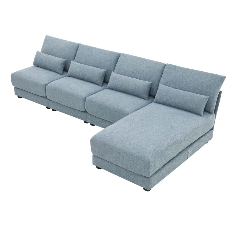 Canapé modulaire Jurinus, Tissu bleu