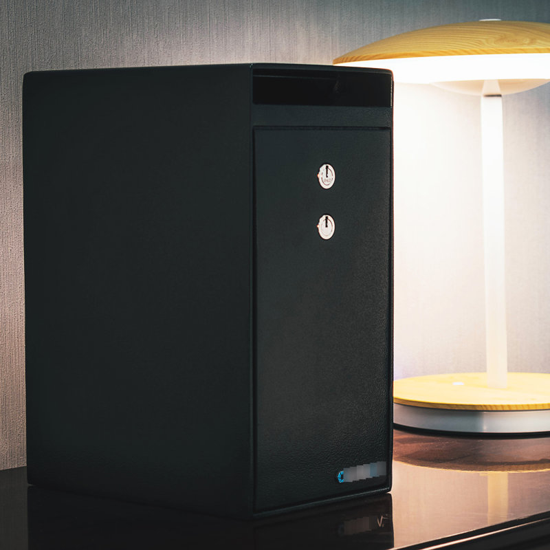 Coffre-fort noir de 27 pieds cubes avec serrure à double clé et volume intérieur de 8,5 po x 5,5 po 10 po