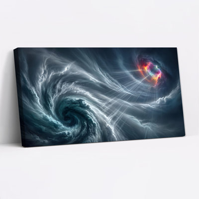 Abstract Cosmic Vortex Glowing Center Canvas Wall Art