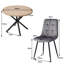 4 - Person Dining Set - Nordic Round Dining Table Set With 4 Upholstered Chairs - Metal Legs-1306766780