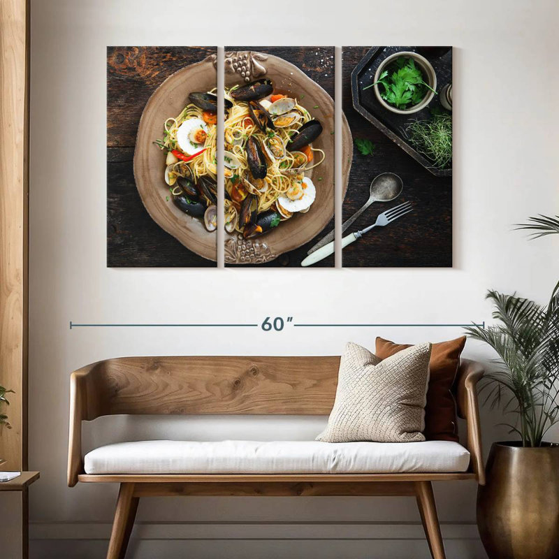 Yarlin Simple Seafood Pasta, 32" H x 50" W