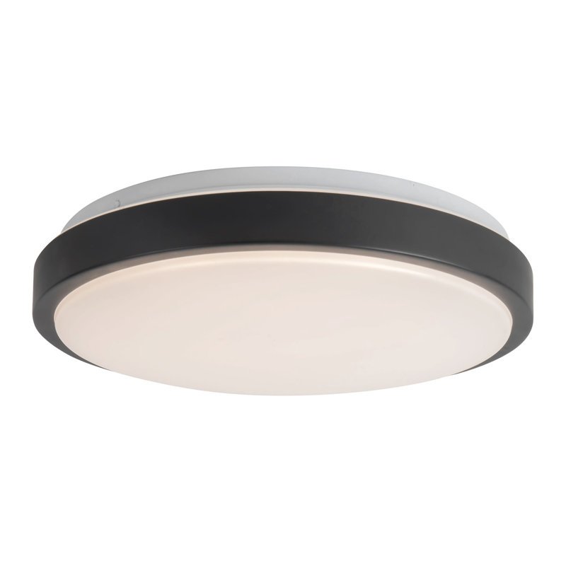 Yanis 16-in Black dimmable LED Flush Mount, Matte Black