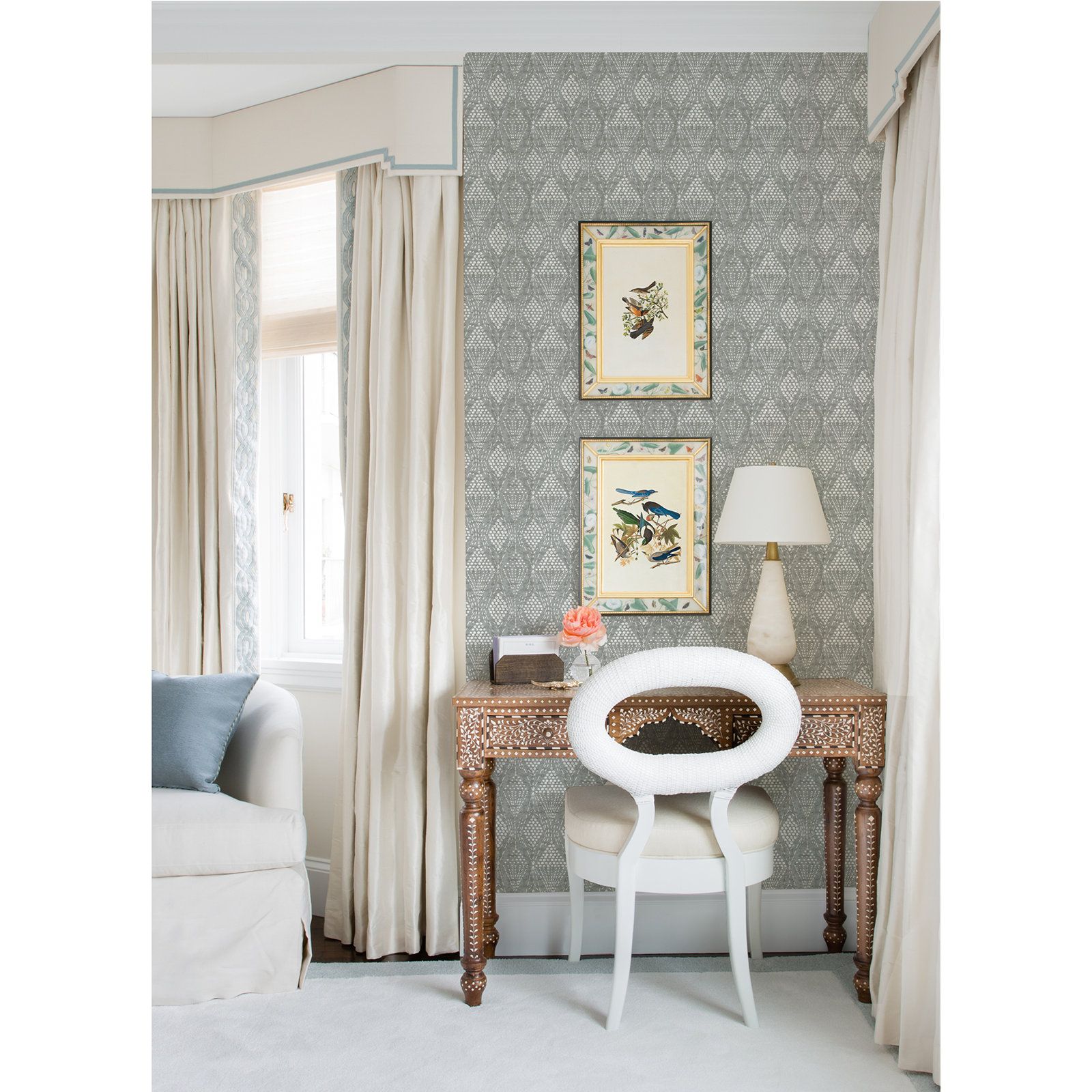 Aveta Geometric Wallpaper, Gray