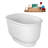 47" Streamline Soaking Acrylic Freestanding Bathtub, Bamboo Tray, Drain-103682533