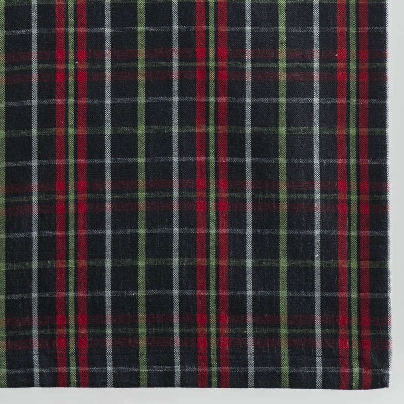 Checkered 100% Cotton Table Runner, Moonless Night