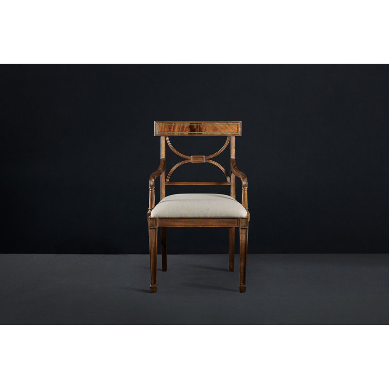 20.5'' H Upholstered Mahogany Armchair, Mahogany