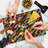 Ambesonne Abstract Cutting Board Large Size Parallel Bars Triangle Multicolor