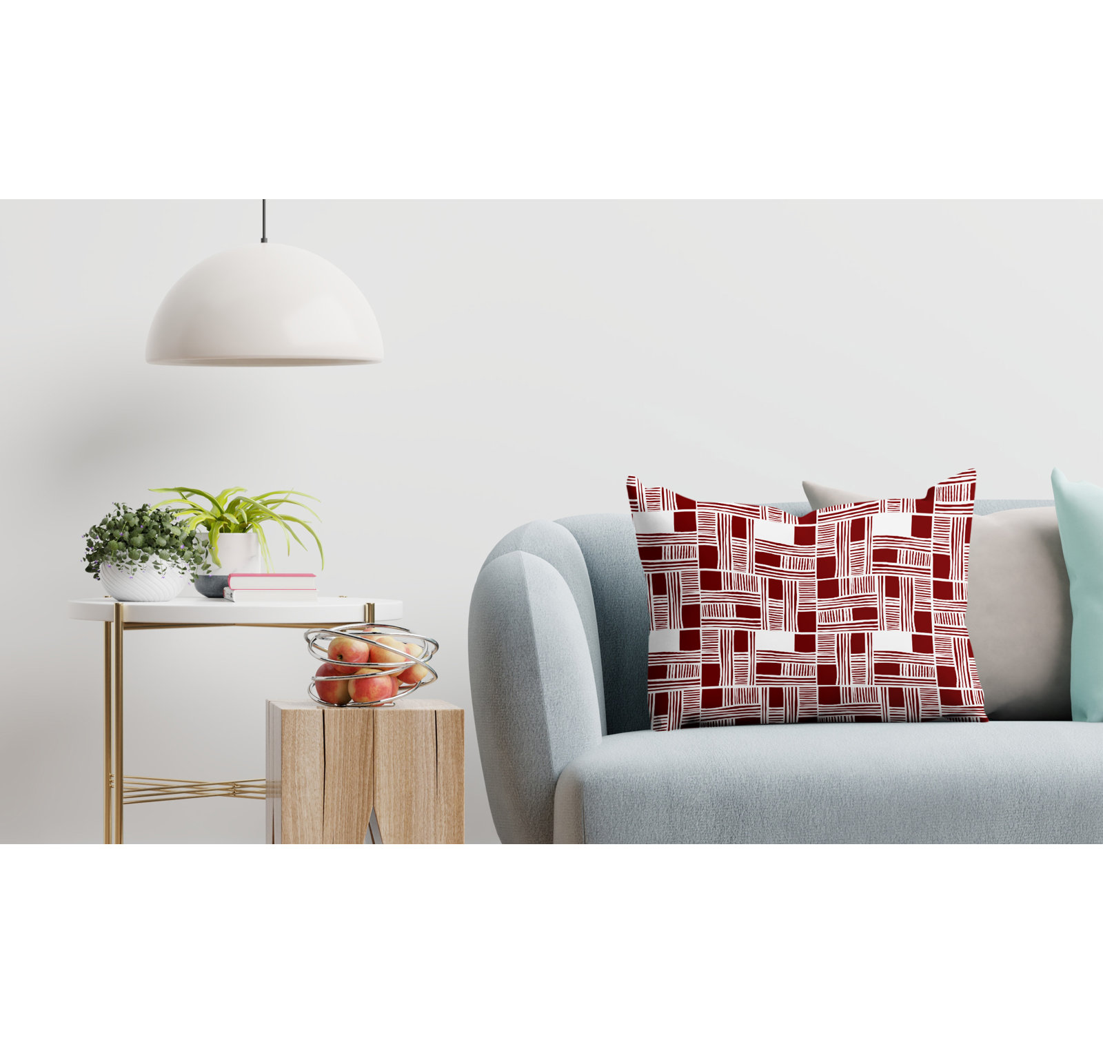 Kapri 20" x 19" Pillow Cover and Insert, Red, 14" x 20", Rectangle