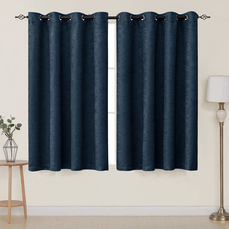 Jayla Blackout Curtain Pair, Navy, 53" W x 63" L