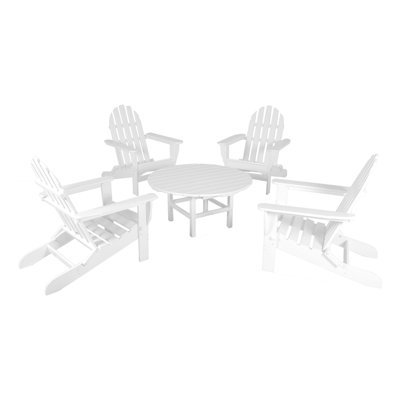 POLYWOOD Classic Adirondack Folding Adirondack 5-Piece Conversation Group