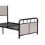Lit simple en métal avec revêtement en lin et tête de lit en tissu - Aspect moderne, solide, résistant au bruit, facile à installer, sans sommier, convient à tous les types de matelas, compatible avec un matelas de 8 po ou plus épais
