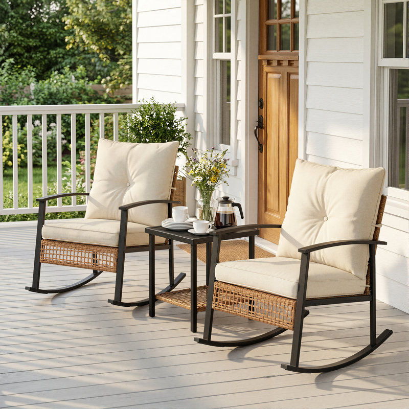 Garden Chair with Cushion, White