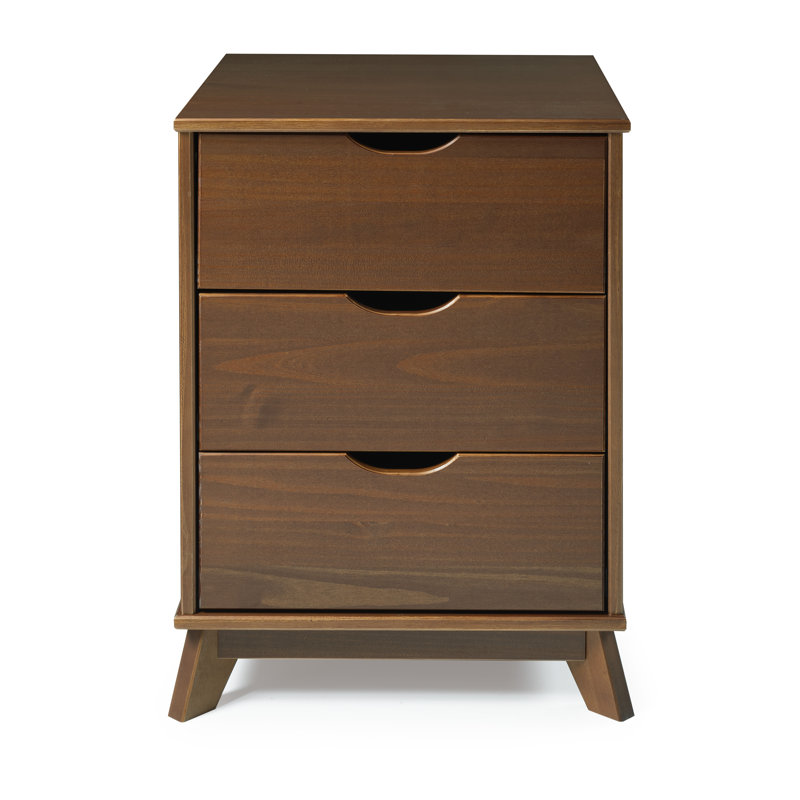 Marialana 19.3'' W Solid Wood Nightstand, Walnut
