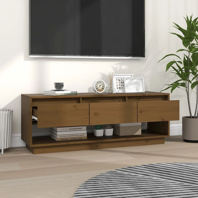 Iras Unfinished TV Stand for TVs up to 49", Honey brown