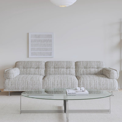 Mid-Century Designer Stainless High-Leg Sofa