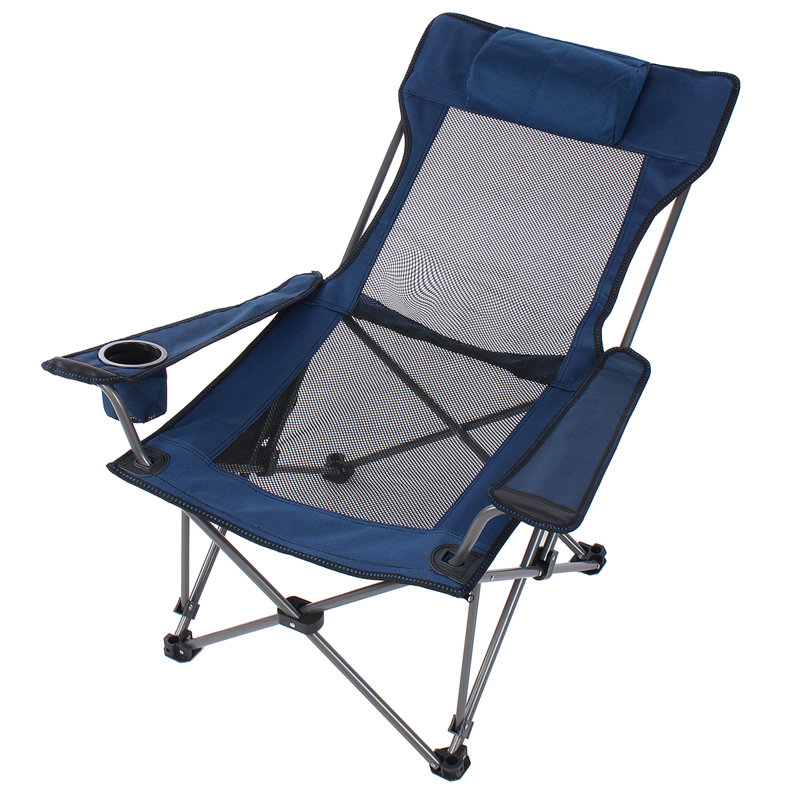 Chaise de camping inclinable Gearldean, Bleu