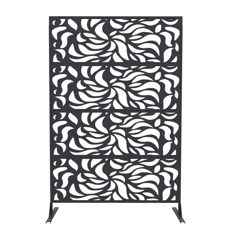 117x180cm Flower Metal Privacy Screen, Freestanding Outdoor Room Divider with Stand, All-Weather Partition for Patio, Deck, Balcony, Garden Indoor Outdoor Use Wayfair Long Description