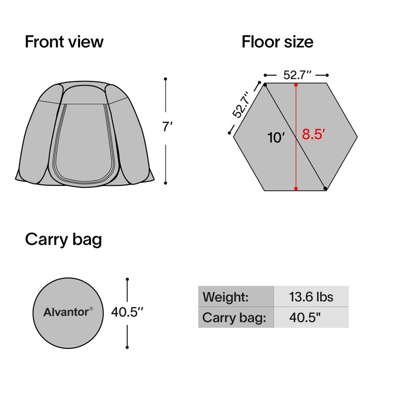 12 Ft. W x 9 Ft. D Fiberglass Patio Gazebo