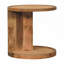 Table de bout d'angle en bois massif à mailles serrées, brun clair