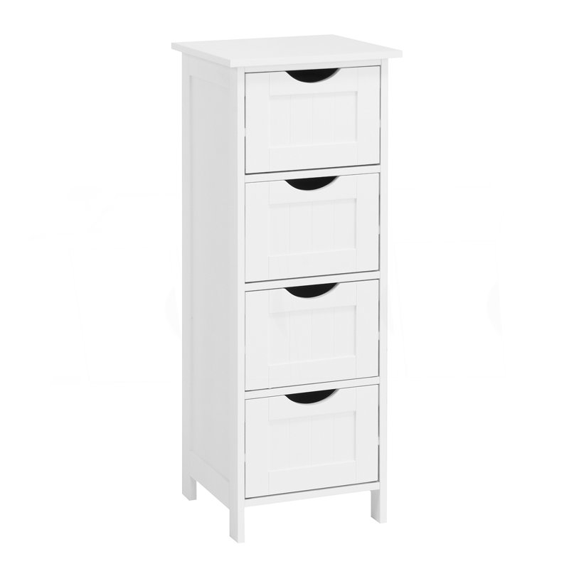 Armoire de rangement blanche pour salle de bain, armoire autoportante avec tiroirs