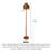 Vintage Nostalgic Fabric & Wrought Iron Floor Lamp