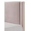 Grand lit rose contemporain avec tête de lit tapissier nervurée, structure discrète et pieds discrets pour la chambre à coucher, motif texturé, discret-990557998-990557999
