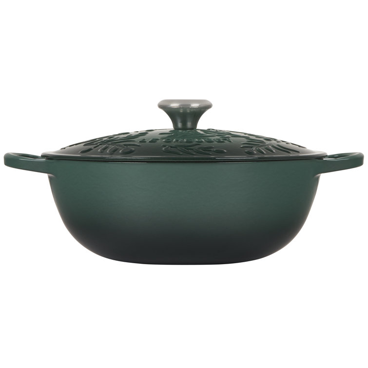 Le Creuset Signature Enameled Cast Iron Olive Branch Collection 5.25 Qt  Soup Pot with Embossed Lid