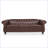 84.6" Faux Leather Upholstered Chesterfield Sofa Tufted Rolled-Arm 3-Seater Couch with Solid Wood Legs-2124977442-2111224379-2124977441