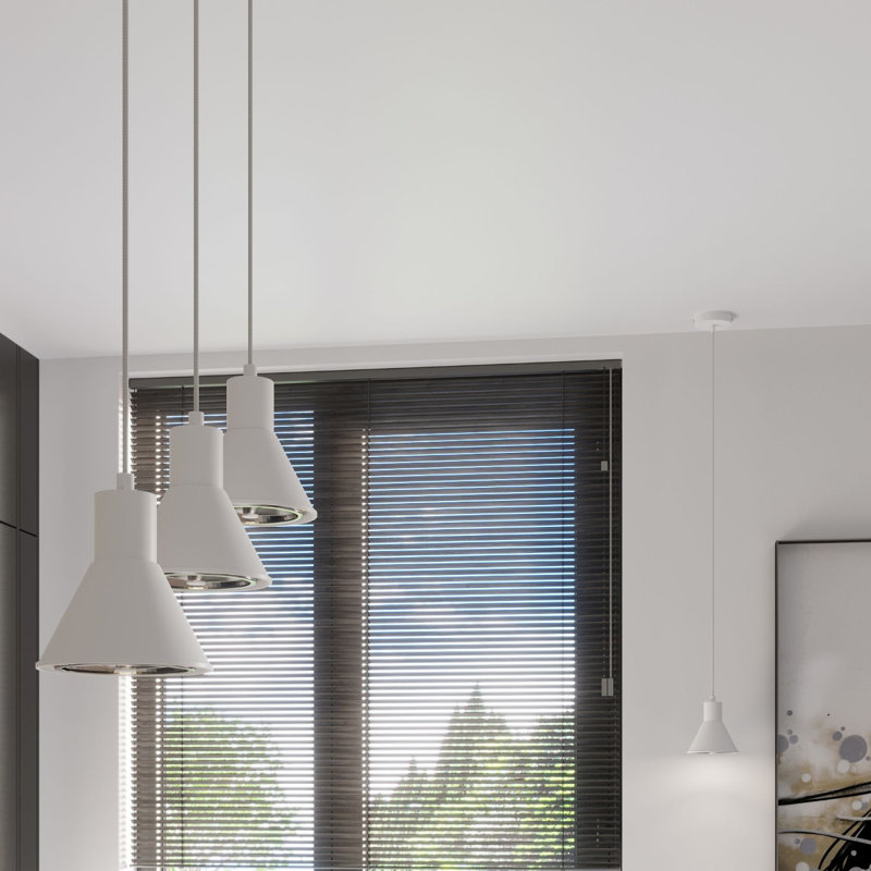 Bertus 1 - Light Stainless Steel Pendant, White