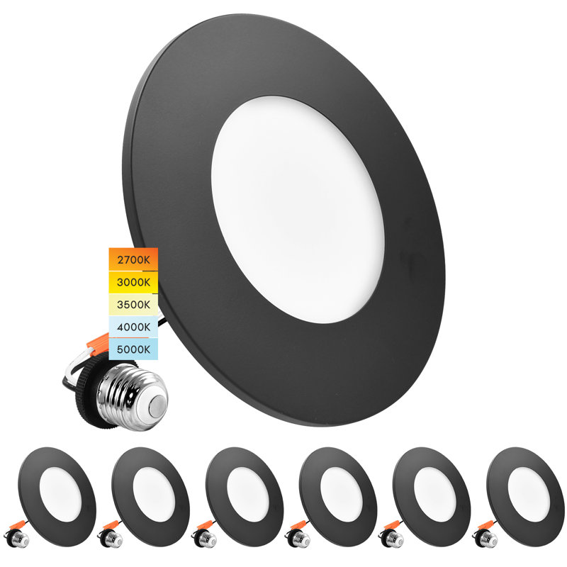 Ensemble d'éclairage encastré à DEL 4 po à intensité variable, Blanc