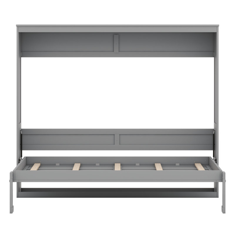 Lit escamotable peu encombrant avec mécanisme de levage facile, Gris