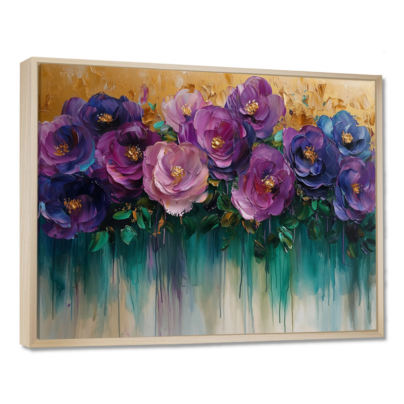 «Fantasy Field - Roses», art mural, H 24 po x l 32 po, Cadre flottant, Naturel