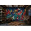 Papier peint graffiti boombox, mur de briques, art urbain, murale-1476383002-1476383006