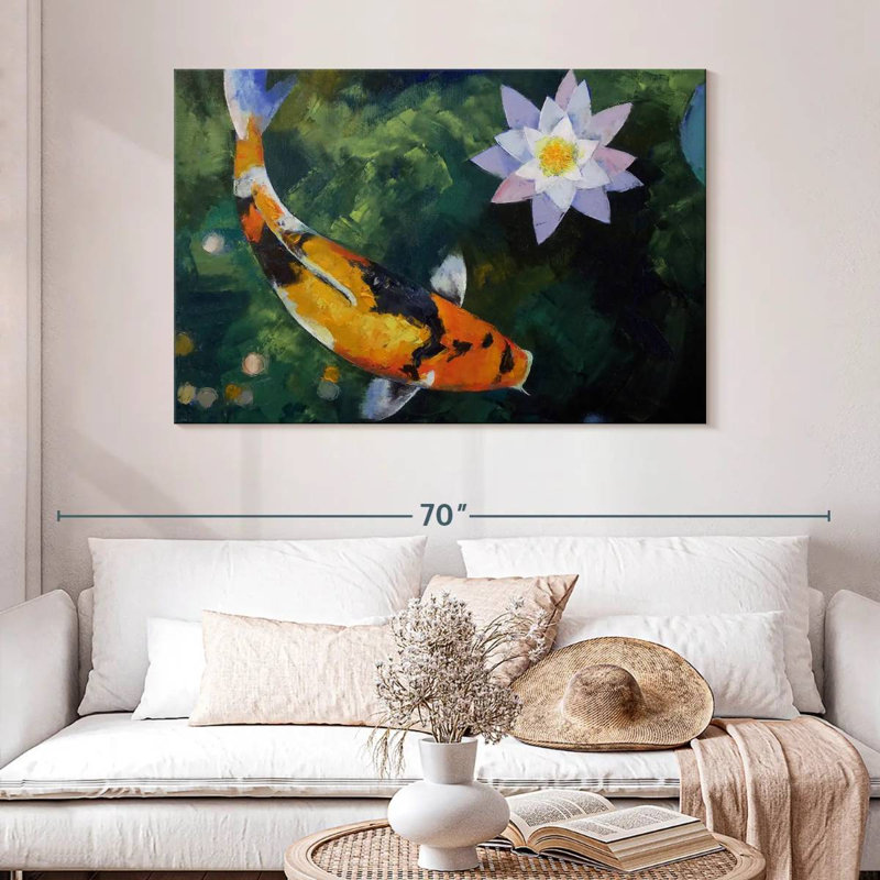 Brama Showa Koi et nénuphar, H 32 po x l 48 po