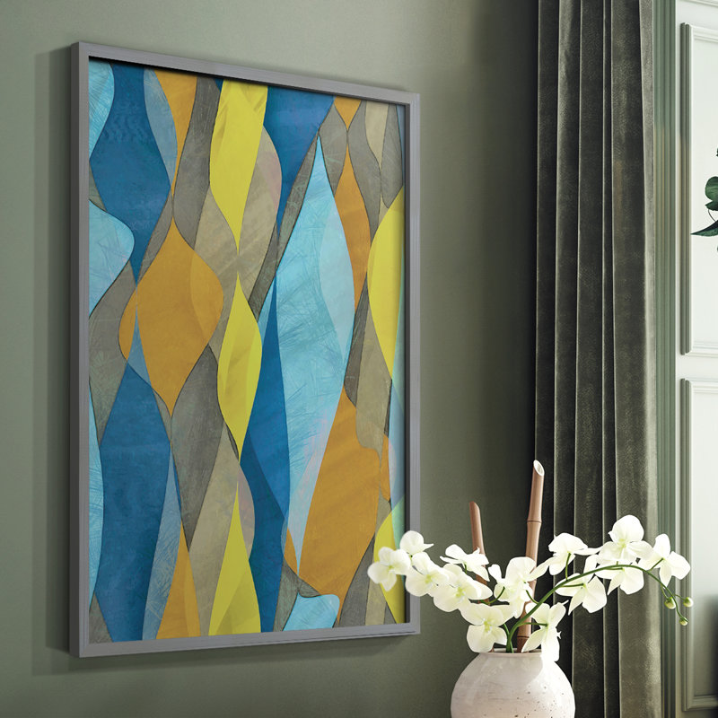 «Colorful Cascade I», reproduction encadrée - bois massif, H 10 po x l 8 po, Gris