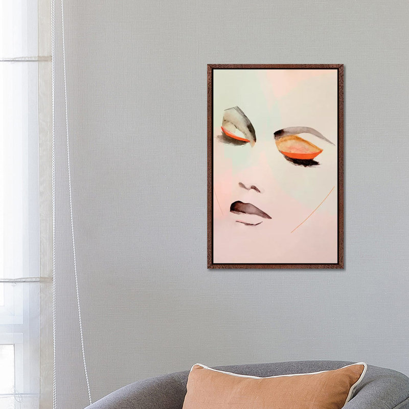 Air by Leigh Viner - Painting on Canvas, 66.04 cm H x 45.72 cm W, Classic Brown Wood Framed Canvas