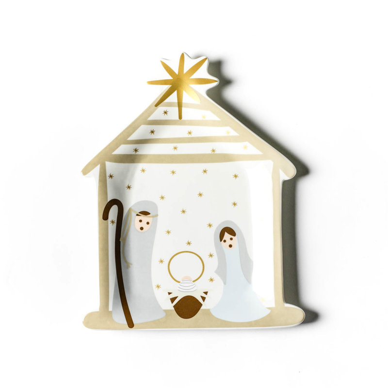 Plateau en forme de crèche de Noël
