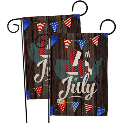 Double Sided 18.5'' H x 13'' W Independence Day Garden Flag