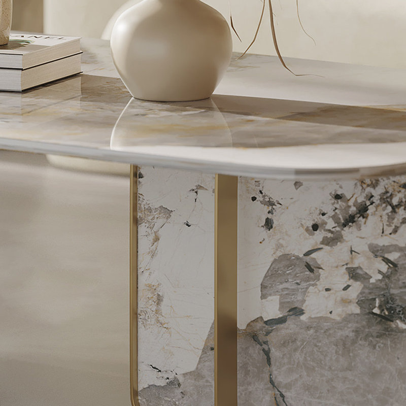 Table basse rectangulaire en pierre frittée, 15.75"H*55.12"L*31.5"W