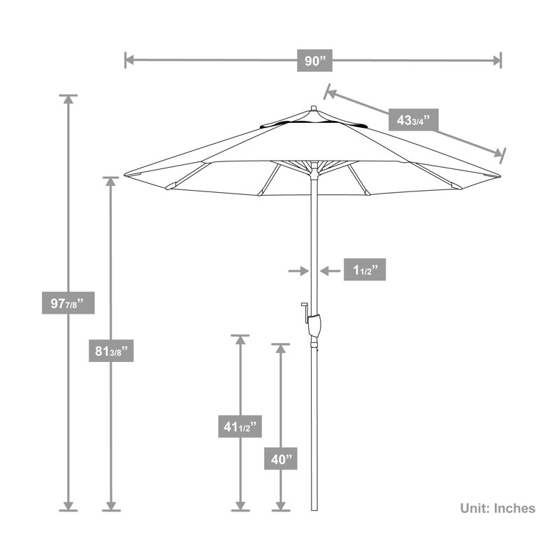 Parasol de marché 7 pi 5 po Bala, Sunbrella® ‑ lin sésame