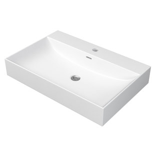 Lavabo simple en composite d'acrylique blanc mat Cantrio de 25 po x 16,5 po Cantrio